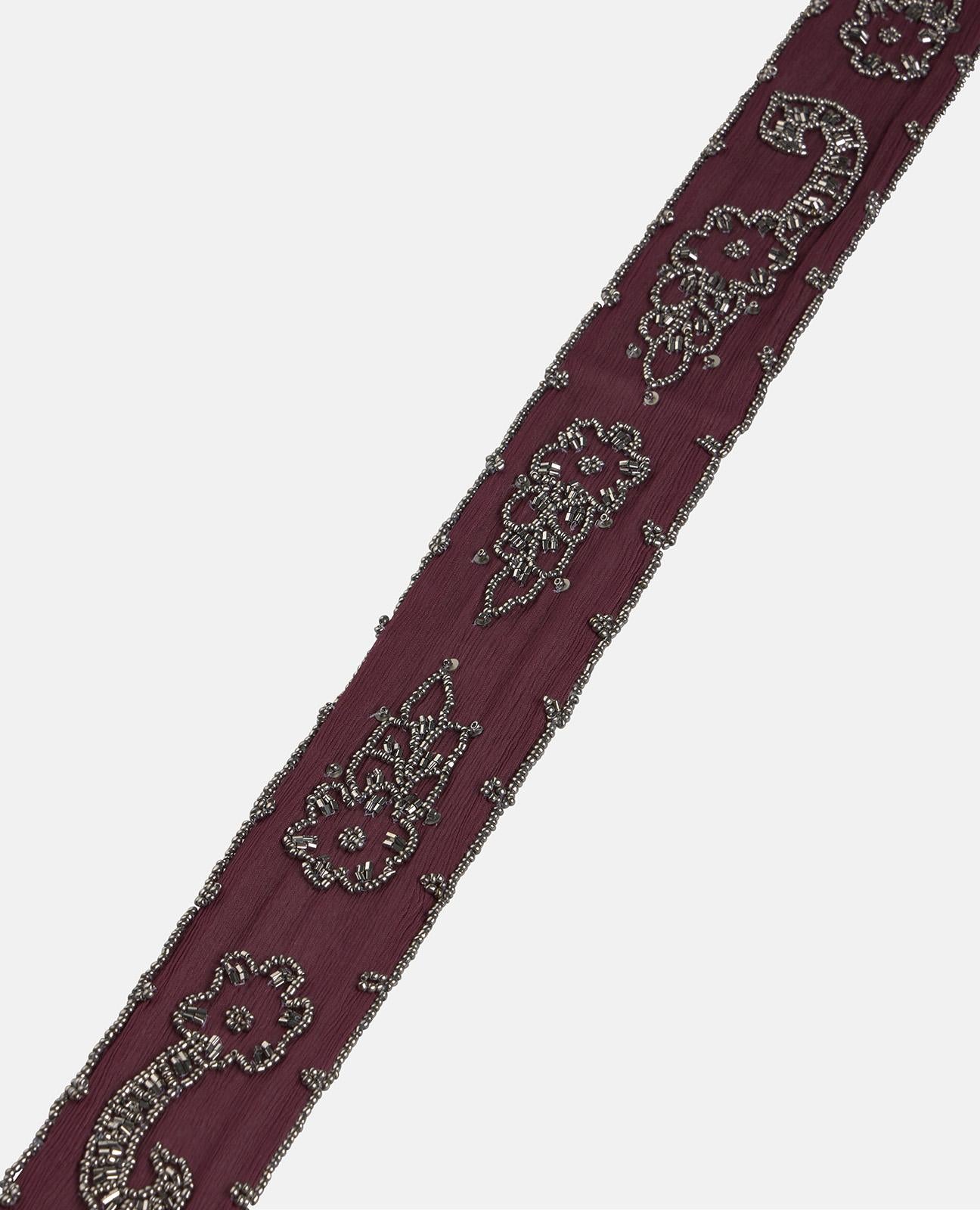 alma-en-pena-perlen-schal-beaded-scarf-gaze-schal-bordeaux-6-x-200-cm image 4