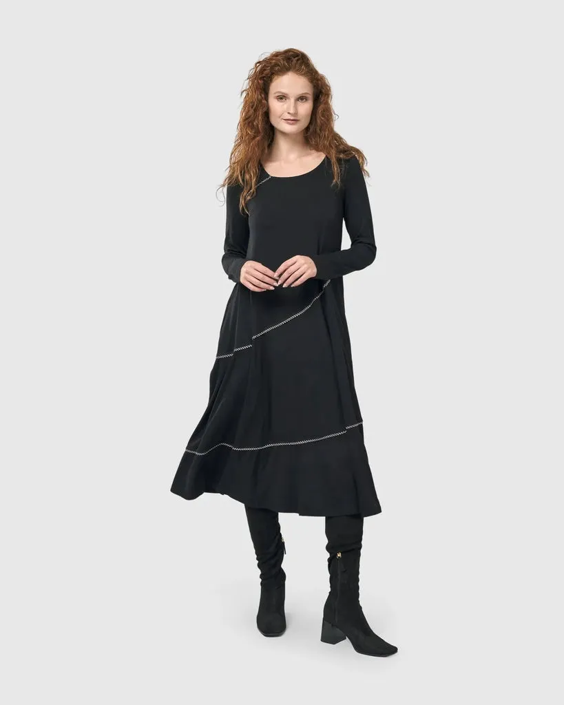 alembika-nightingale-pullover-midikleid-schwarz-fit-flare image 1