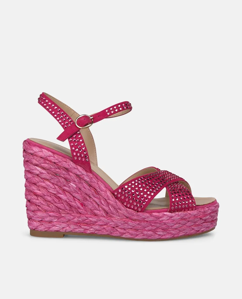 alma-en-pena-keilsandale-geflochten-mit-strass-fuchsia-9-8-cm-keil image 1