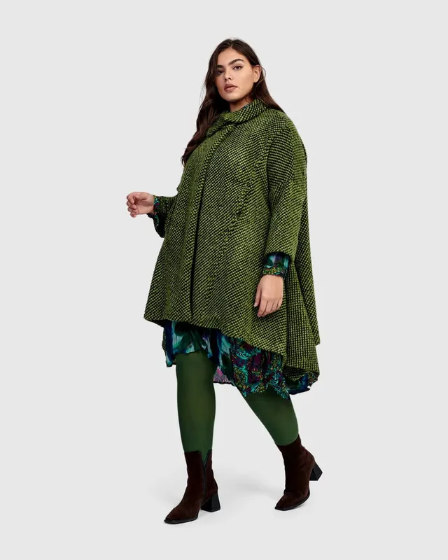 alembika-dupont-overcoat-green-damen-strickmantel-mit-u-kante image 1