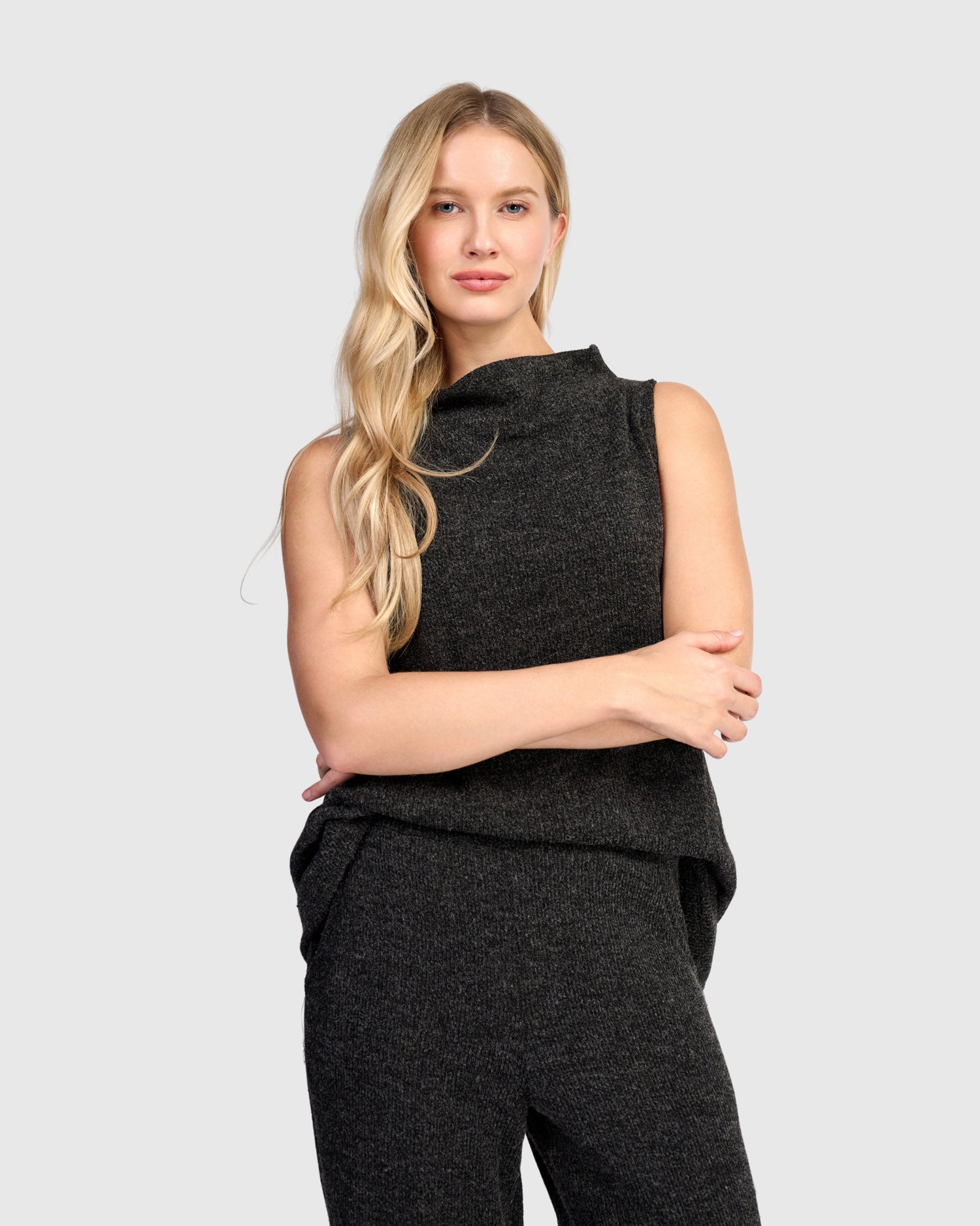 alembika-urban-marl-knit-sleeveless-tunic-shadow-damen-tunika image 6