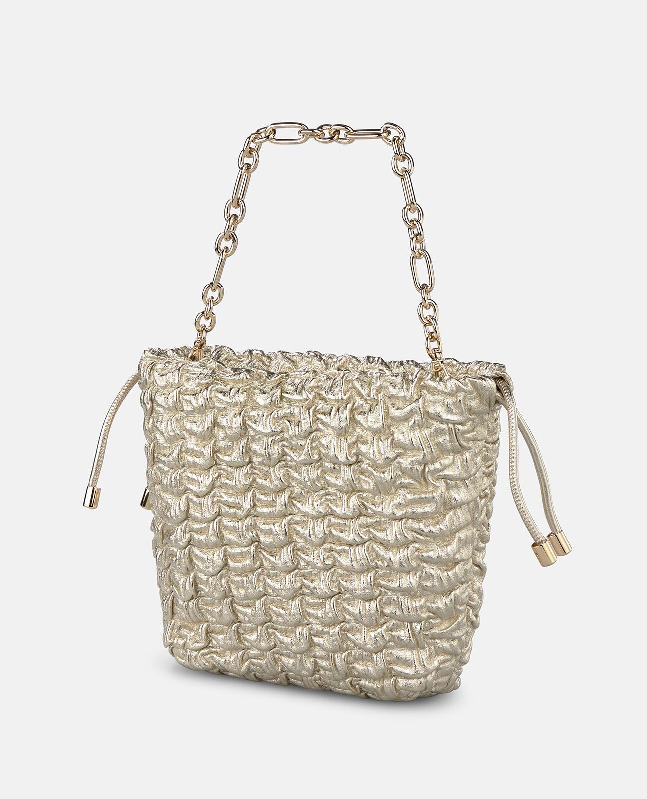 alma-en-pena-63367-beuteltasche-leder-gold-mit-kette image 4