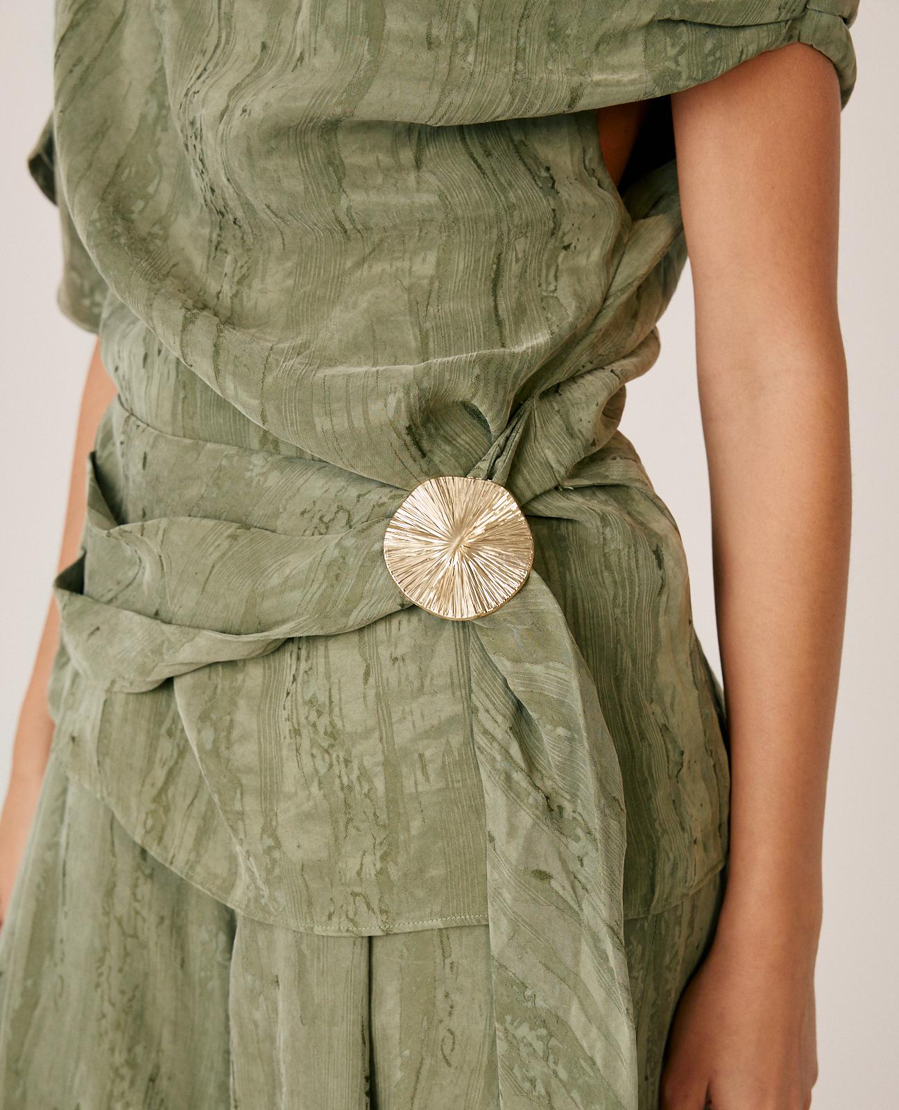 alma-en-pena-asymmetrische-jacquard-bluse-khaki image 5