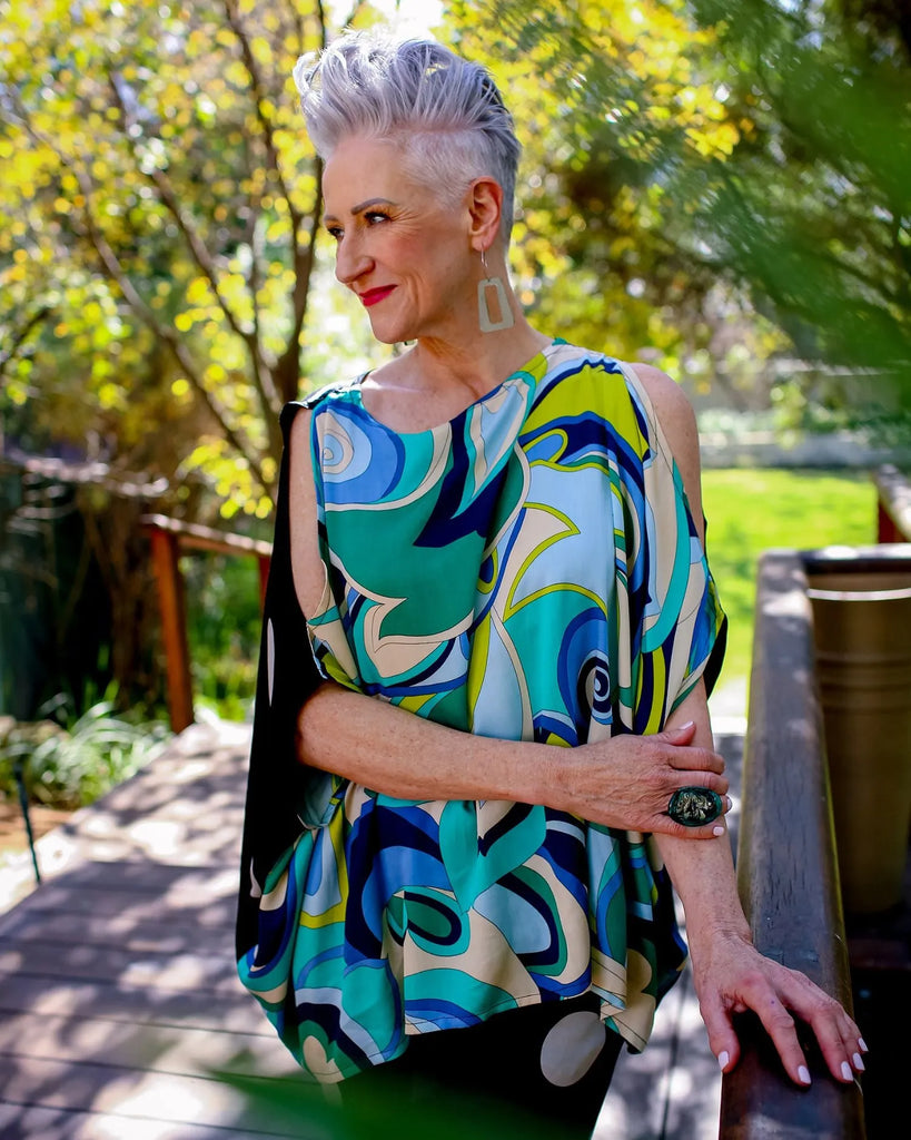 alembika-lagoon-dot-open-shoulder-top-multi image 1