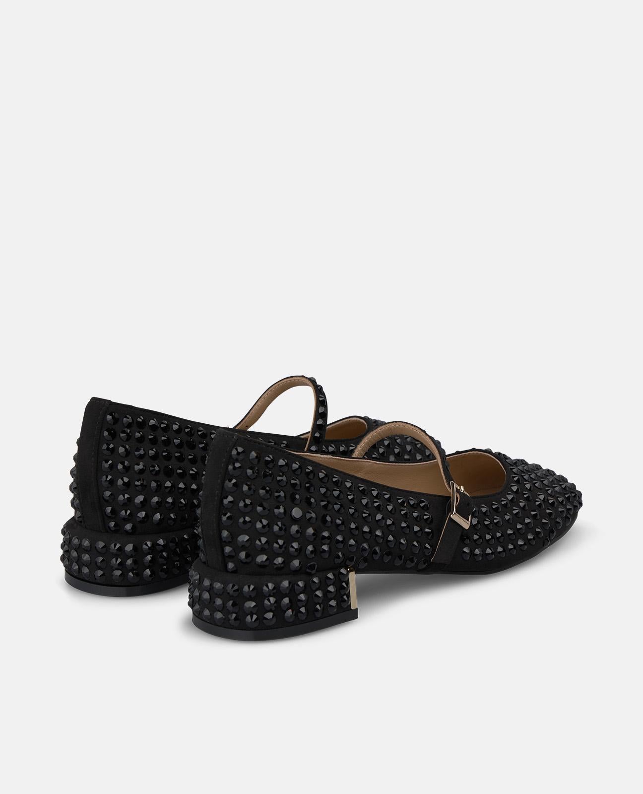 alma-en-pena-alfa-63784-ballerina-aus-veloursleder-mit-strass-schwarz image 3