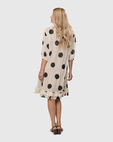 alembika-moon-dot-babydoll-kleid-crinkle-chiffon-creme-schwarz image 8