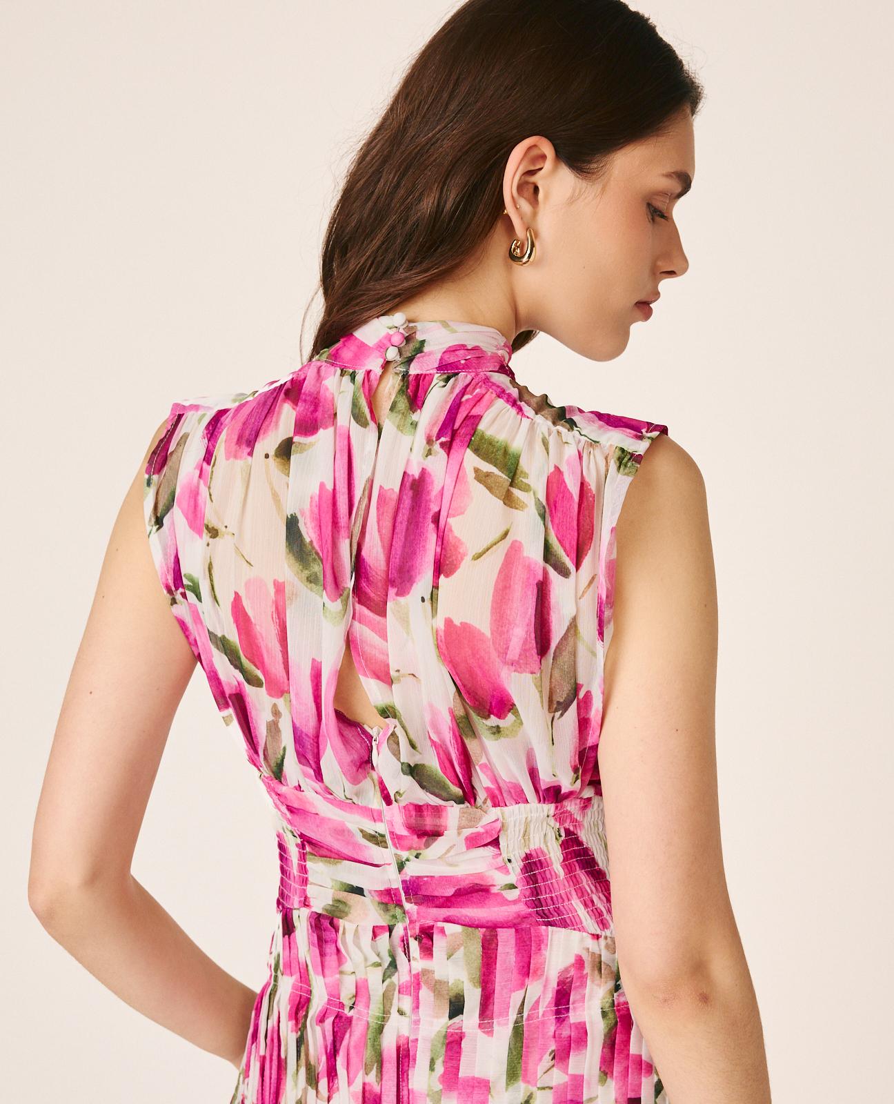alma-en-pena-langes-blumenkleid-stehkragen-rosa image 5