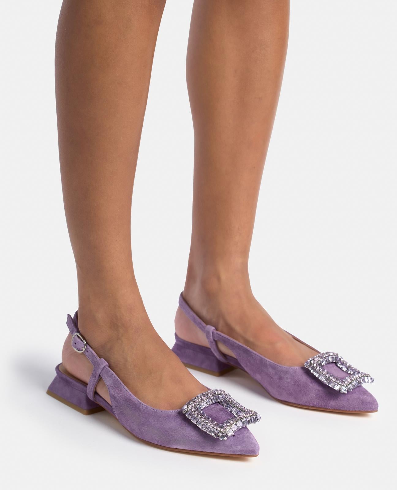 alma-en-pena-flacher-brogue-schuh-violett-strass-2-cm image 4