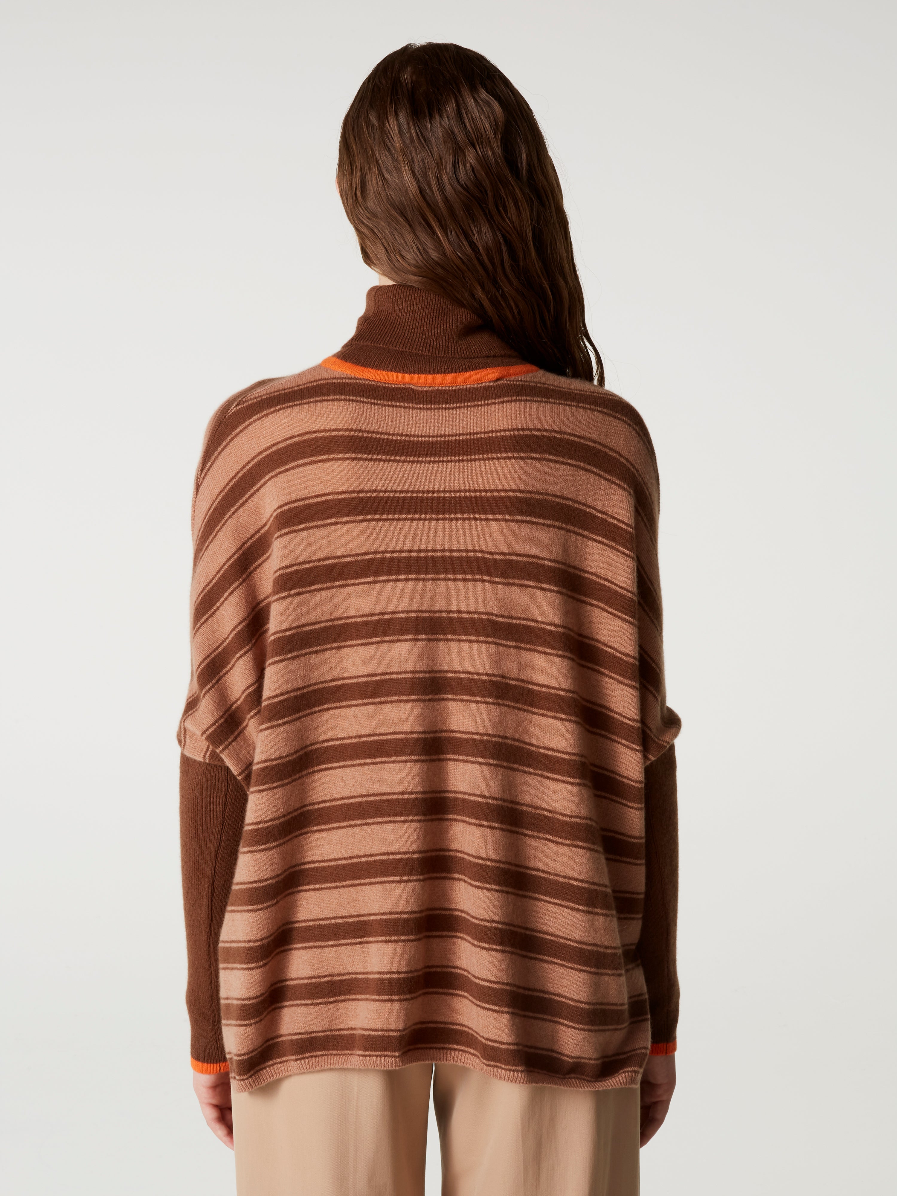 absolut-joanna-poncho-pullover-mit-rollkragen-100-kaschmir-braun-gestreift image 5