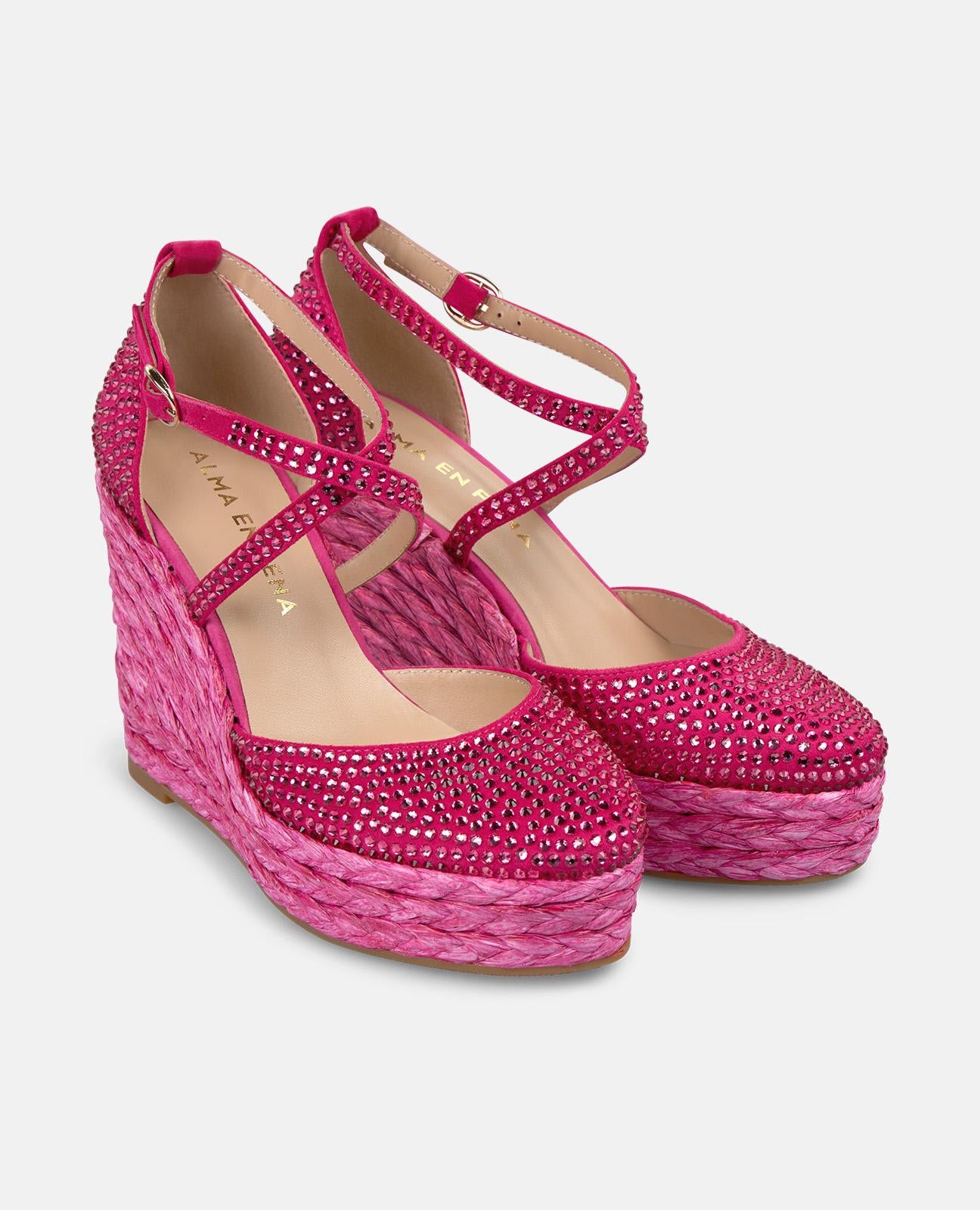 alma-en-pena-keilpantolette-fuchsia-mit-strass-9-8-cm-keil image 2