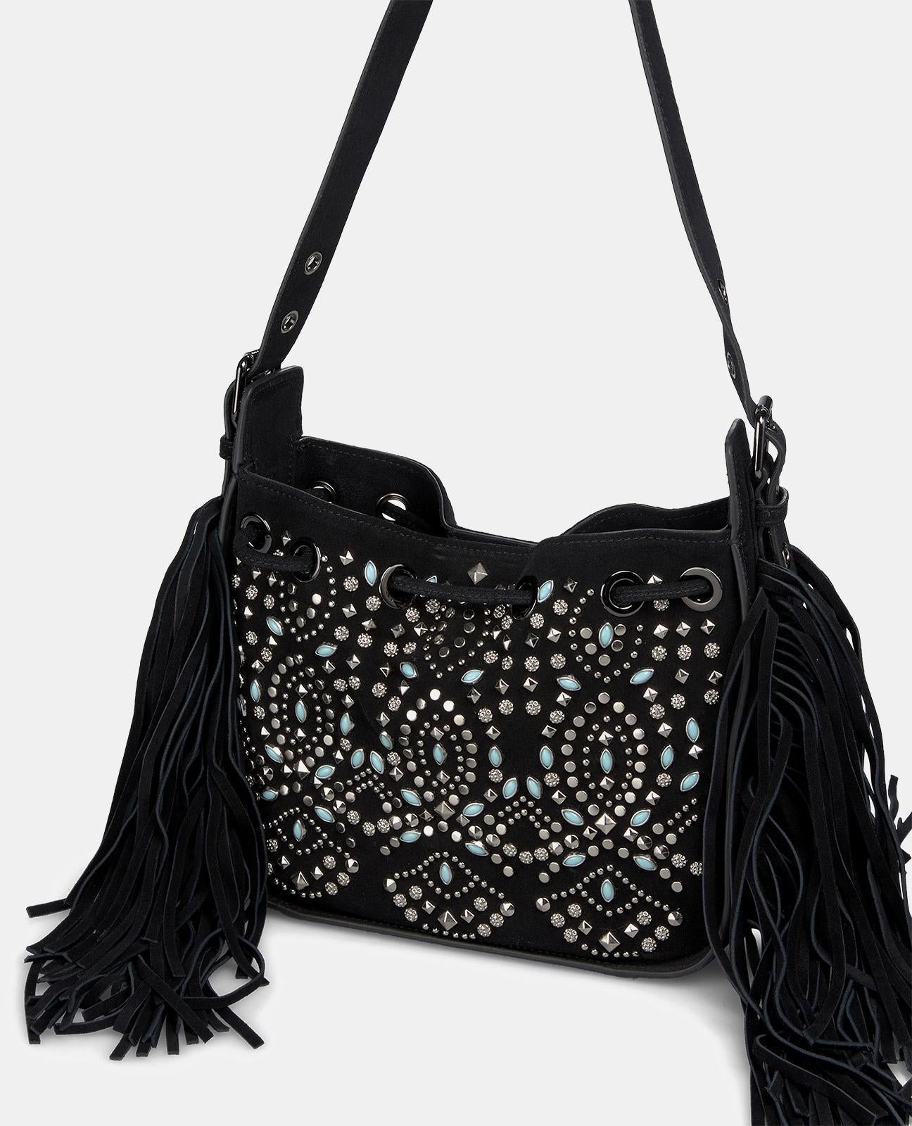 alma-en-pena-schultertasche-nieten-leder-schwarz-casual image 2