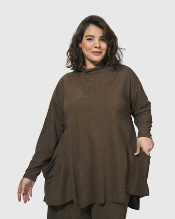 alembika-essential-trapeze-top-brown-a-linien-tunika image 4