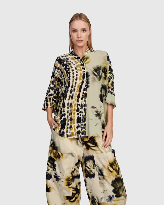 alembika-coquina-camp-shirt-beige-mix-bluse image 1