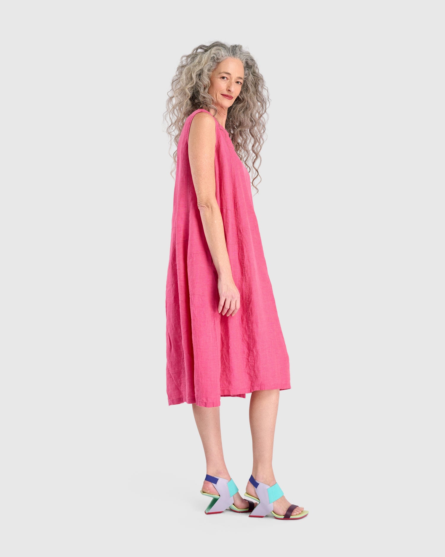 alembika-linen-swing-kleid-flamingo image 3