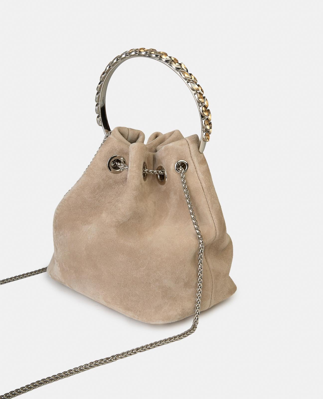 alma-en-pena-alfa-62195-bowler-bag-vison-leder-mit-anh-nger-und-kette image 2