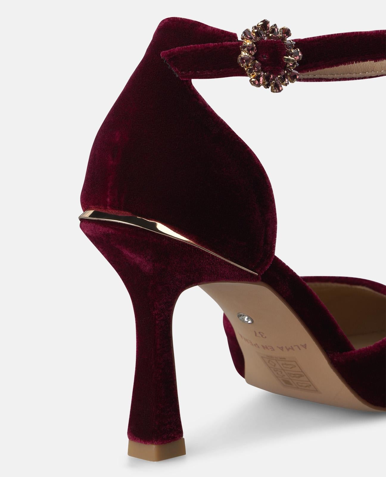 alma-en-pena-velvet-heeled-shoes-mit-kn-chelriemen-bordeaux-samt-pumps-8-cm-absa image 4