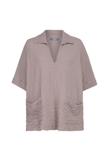 alembika-crepe-polo-top-stone image 6