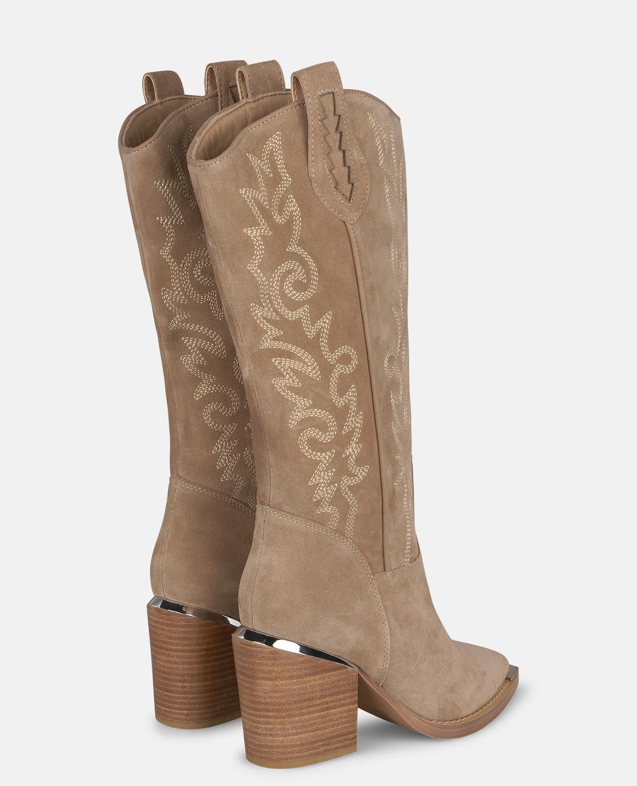 alma-en-pena-cowboy-boots-leder-vison-7-5-cm-blockabsatz image 3