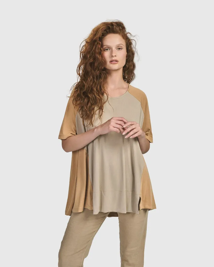 alembika-oasis-colorblock-trapeze-top-tan image 1