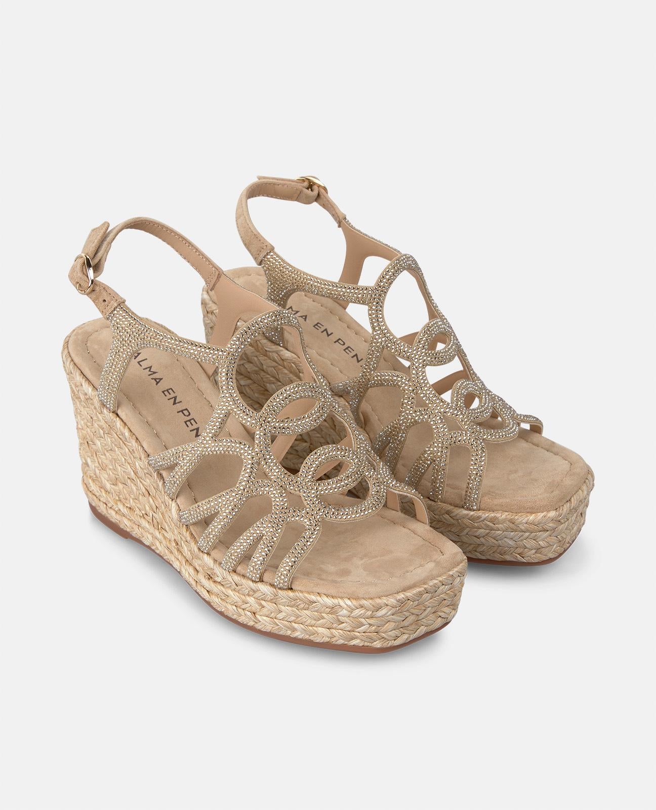 alma-en-pena-wedge-crisscross-strips-keilsandale-arena-9-8-cm-absatz image 2