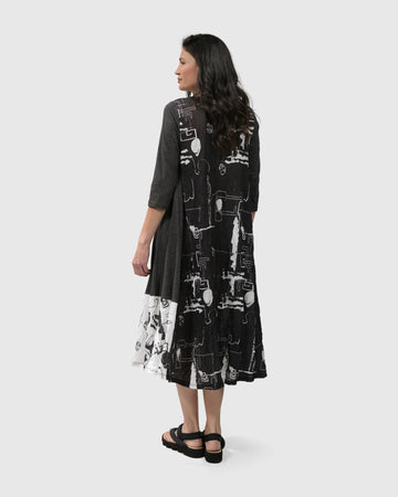 alembika-the-good-life-dress-script-damen-kleid-3-4-arm image 2