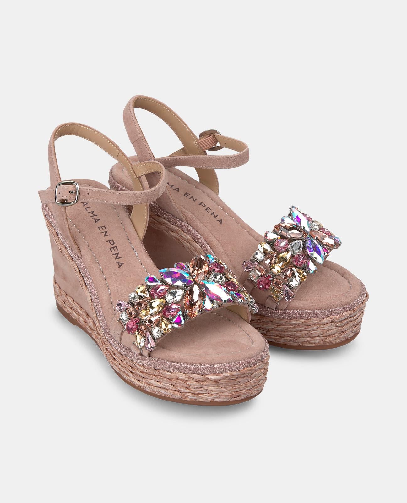 alma-en-pena-keil-sandalette-mit-schmuckstein-puderrosa-9-8-cm-absatz image 2