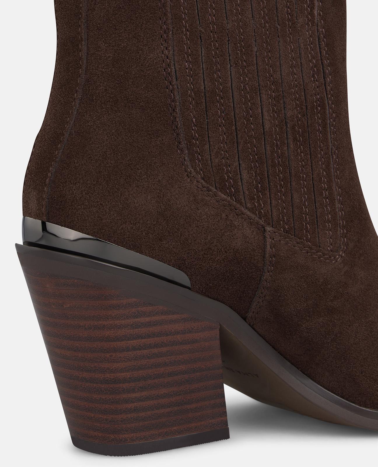 alma-en-pena-stiefelette-aus-veloursleder-mit-ziernaht-braun image 4