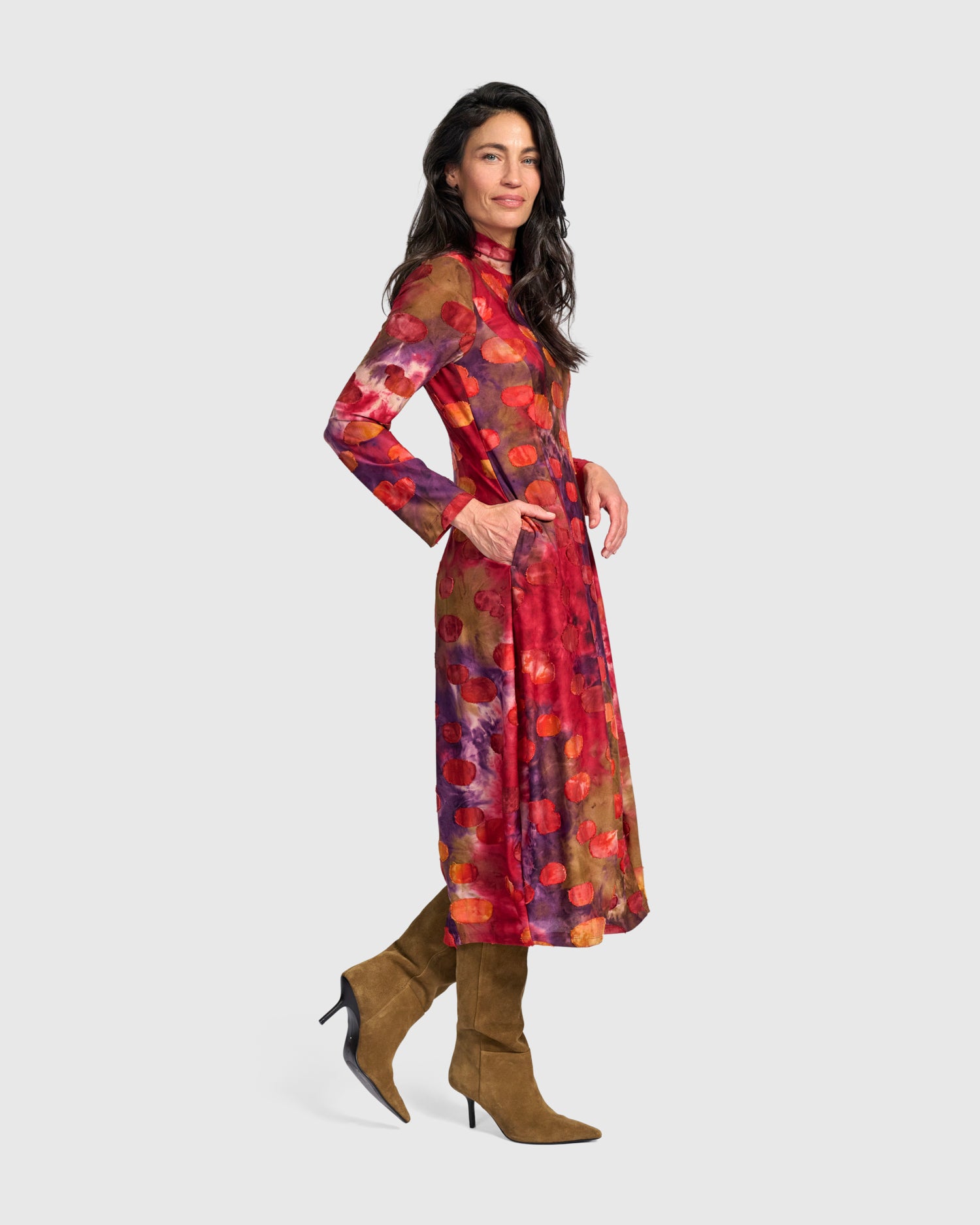 alembika-jubilee-cocoon-dress-berry-mix-midi-kleid-mit-taschen image 4