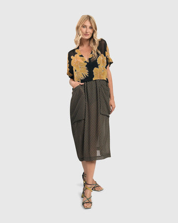 alembika-lanai-chiffon-shift-kleid-gold-midi image 3
