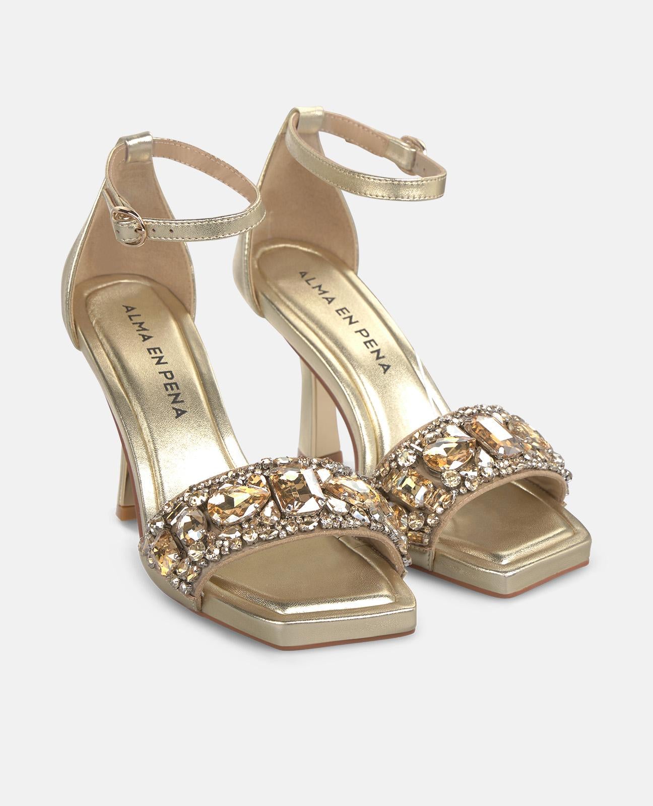 alma-en-pena-metallic-heeled-sandals-high-heel-sandale-gold-strass-9-cm image 2