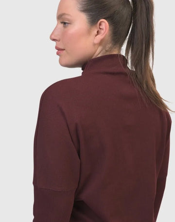 alembika-zen-drawstring-sweatshirt-wine-pullover image 3