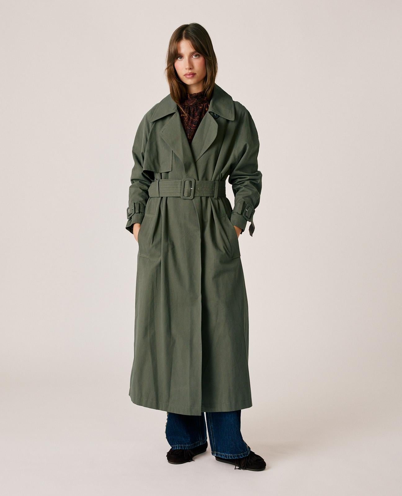 alma-en-pena-langer-twill-trenchcoat-khaki image 1