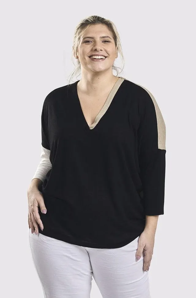 alembika-colorblock-top-black-multi-damen-top image 1