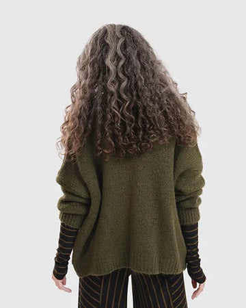 alembika-signature-crewneck-pullover-khaki-oversize image 2