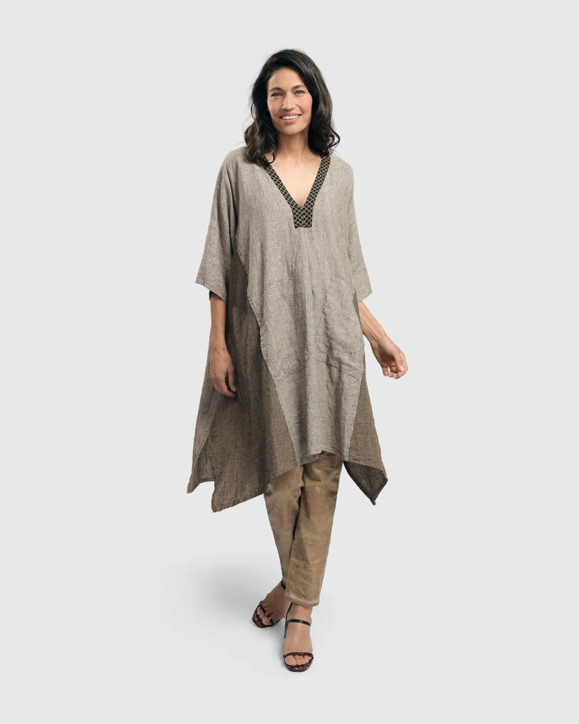 alembika-cool-breeze-caftan-tunic-dress-brown-kaftankleid image 1