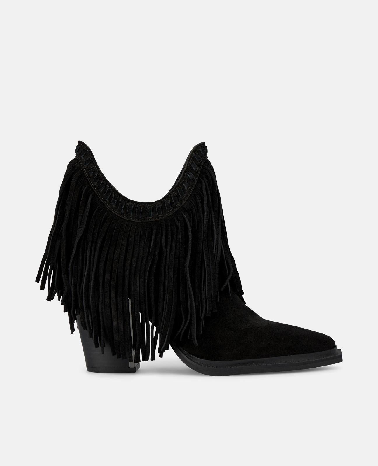 alma-en-pena-long-fringed-bootie-stiefeletten-schwarz-9-5-cm image 1