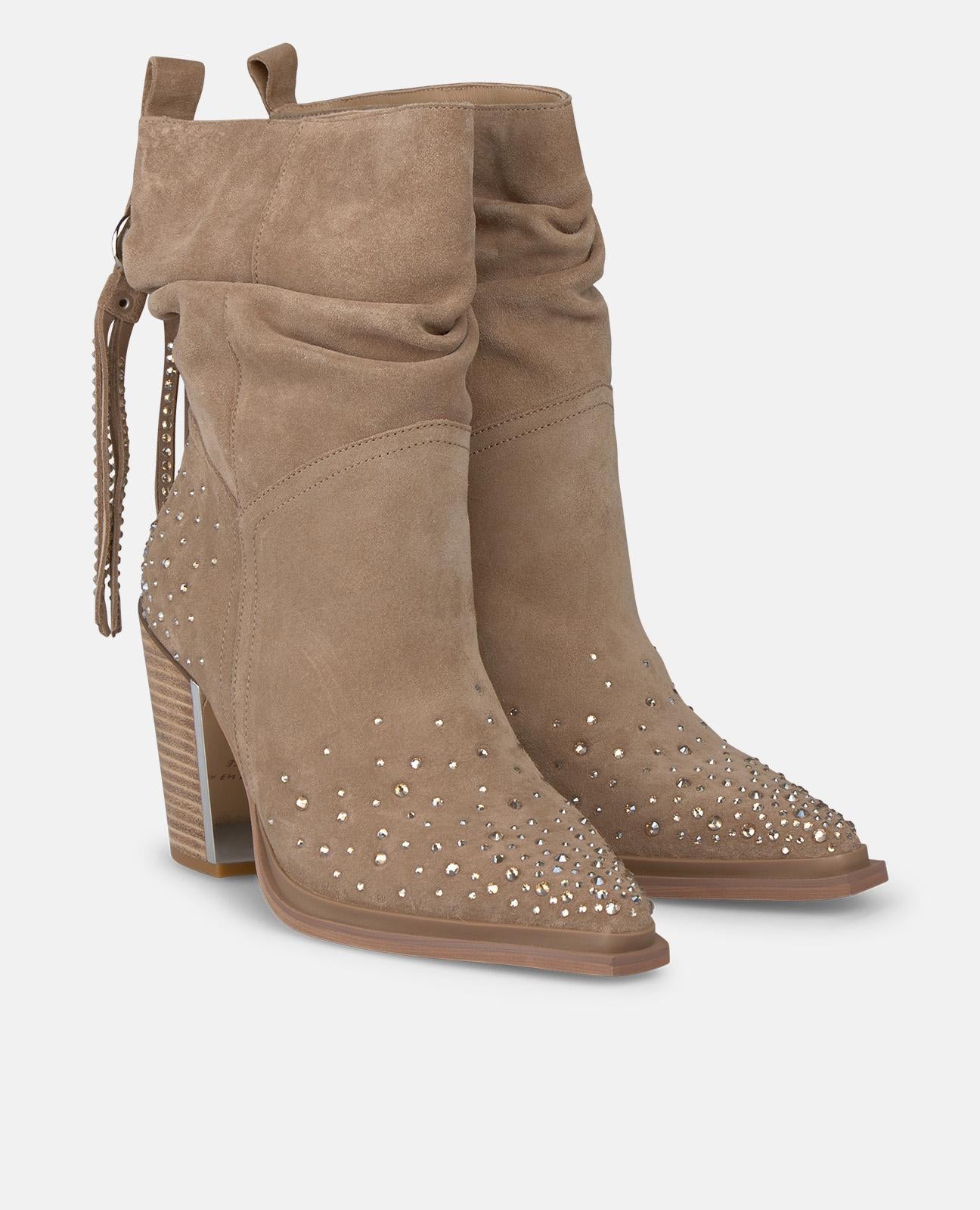 alma-en-pena-stiefeletten-mit-fransen-und-strass-9-5-cm-vison image 2