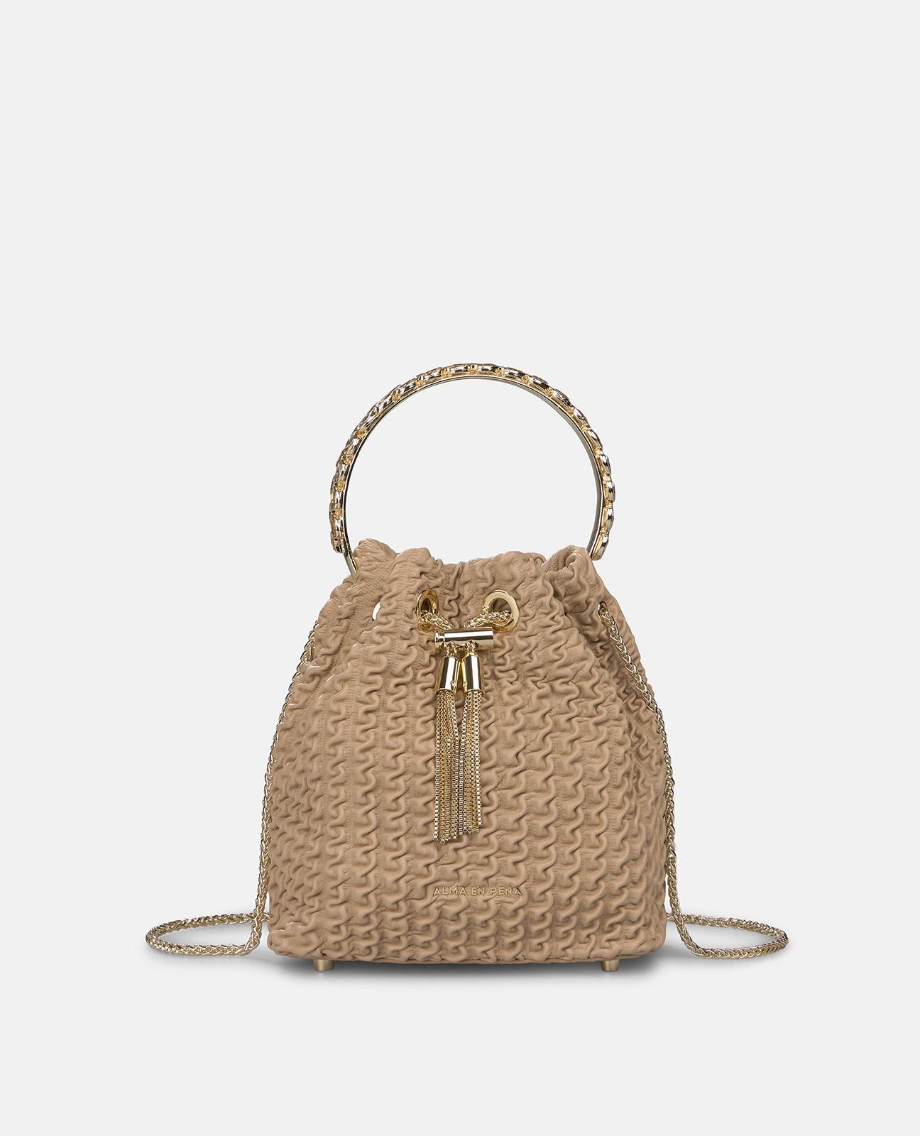 alma-en-pena-bowler-tasche-leder-strassgriff-kette-arena image 1