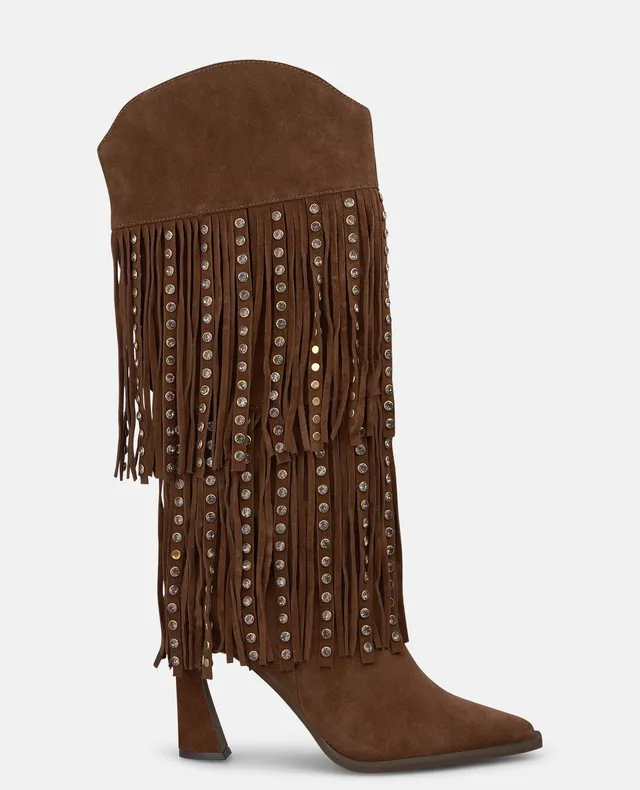 alma-en-pena-cowboystiefel-wildleder-fransen-camel-9-cm image 1