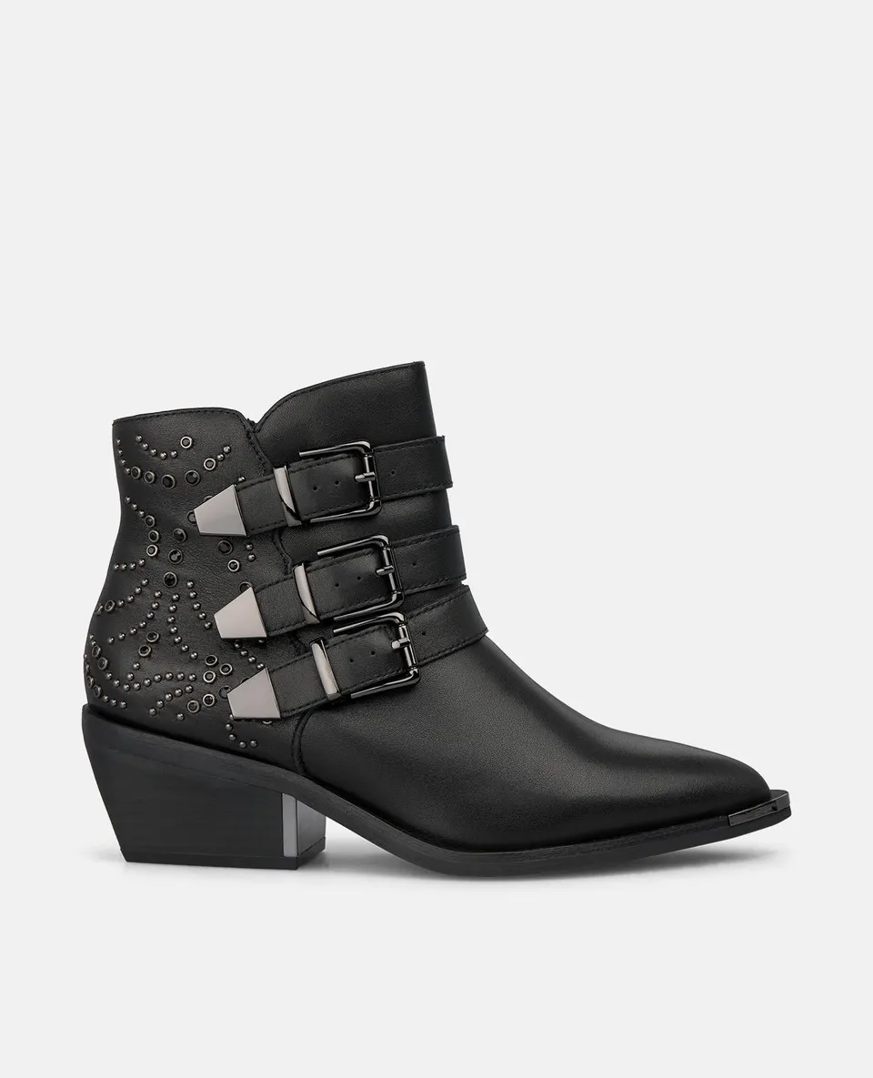 alma-en-pena-alfa-64065-stiefelette-aus-nappaleder-mit-schnallen-in-schwarz image 1
