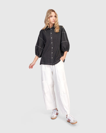 alembika-pippa-puff-bluse-black-denim image 2