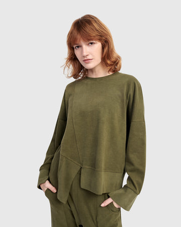 alembika-urban-sirocco-crewneck-top-olive image 3