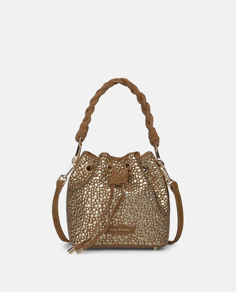 alma-en-pena-metallic-studs-candy-bag-caramelo-clutch image 1