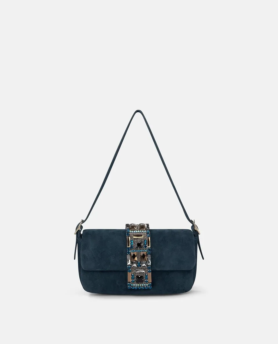 alma-en-pena-schultertasche-leder-strass-blau image 1