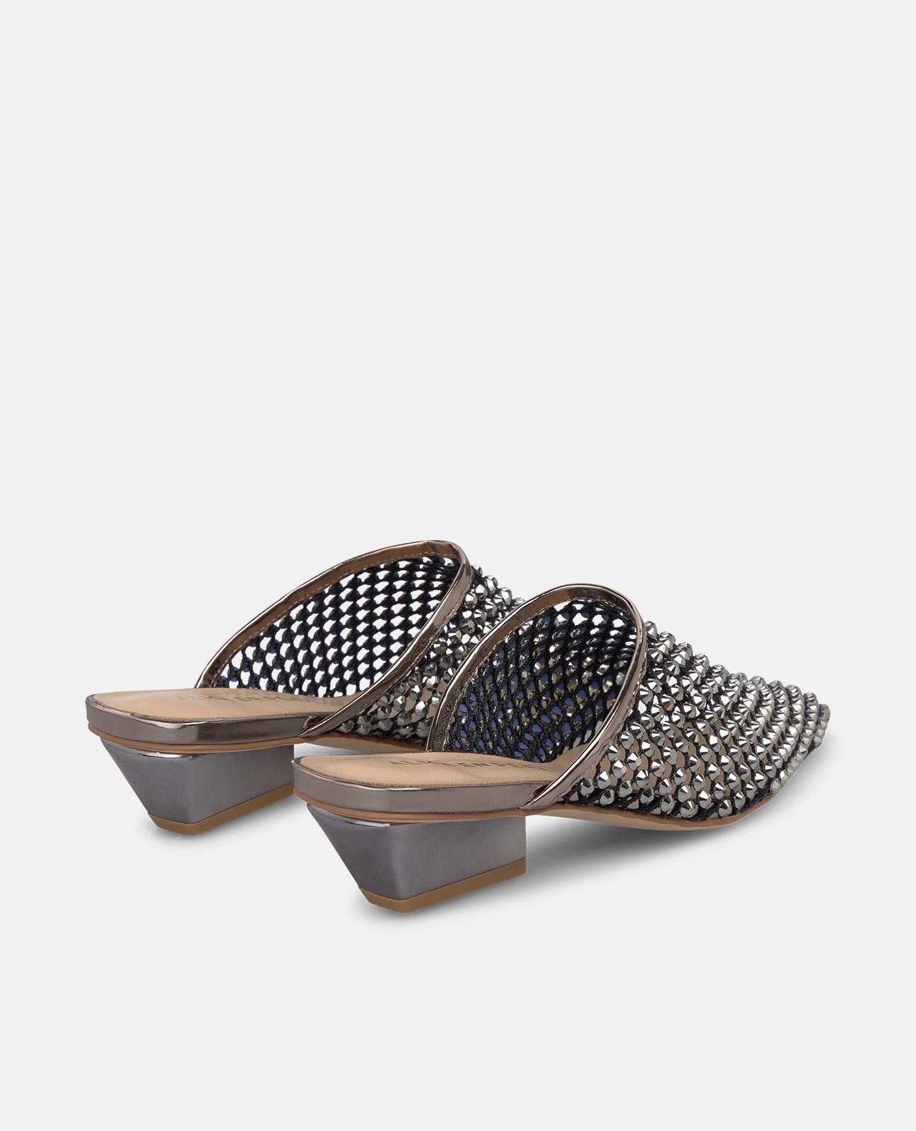 alma-en-pena-mesh-mule-mit-spitzzehe-5-cm-blockabsatz-in-plateado image 4