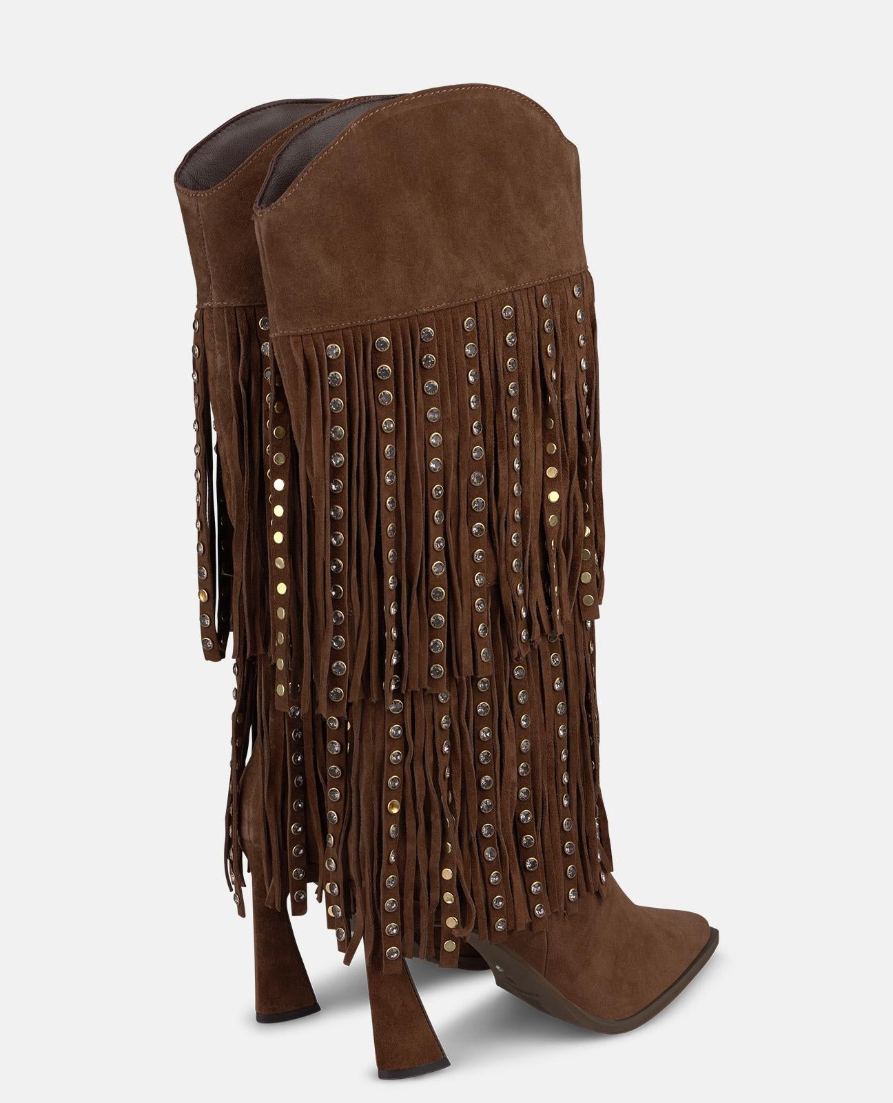 alma-en-pena-cowboystiefel-wildleder-fransen-camel-9-cm image 3