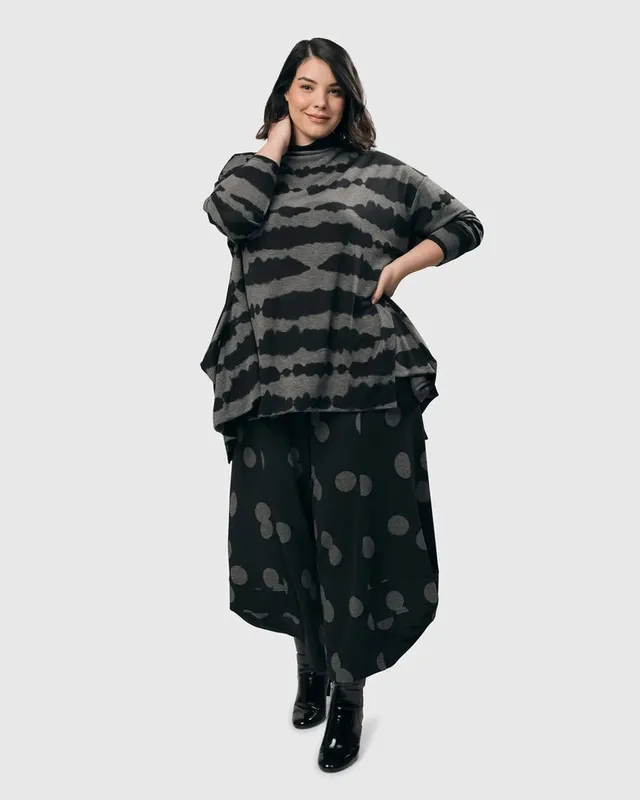alembika-ripple-trapeze-top-tie-dye-langarmshirt image 1