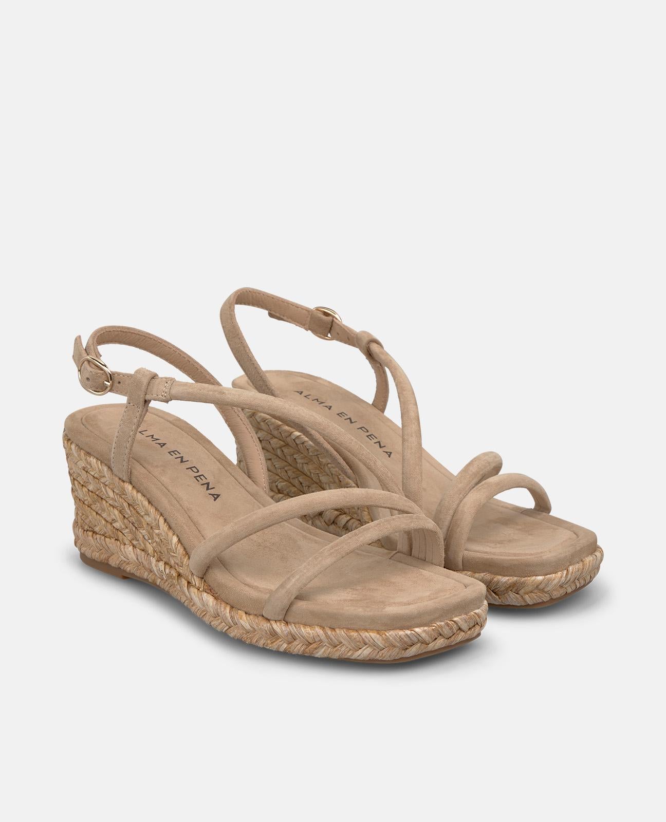 alma-en-pena-esparto-keilsandaletten-beige-7-cm-mit-eckiger-zehenpartie image 2