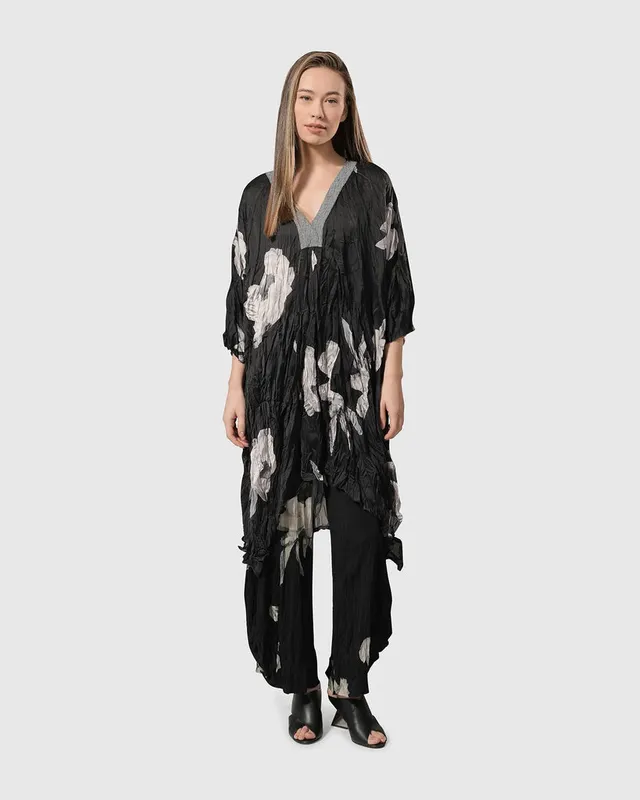 alembika-paige-crinkle-kaftan-tunika-kleid-rosen-baumwolle image 1