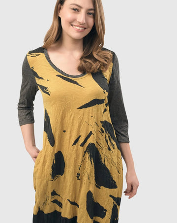 alembika-ru-crinkle-cocoon-kleid-yellow image 5